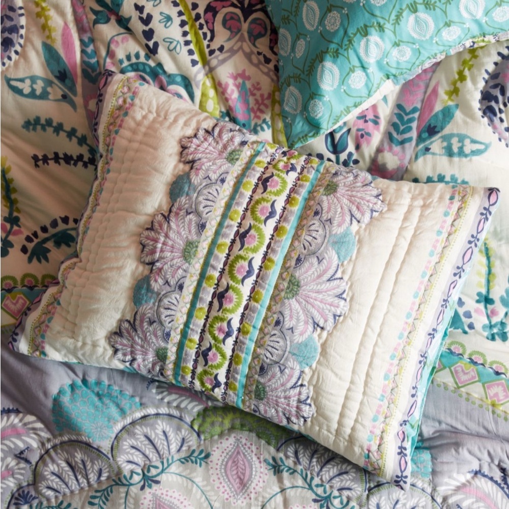ANTHROPOLOGIE Florilla pattern- Floral Embroidered Pillow Covers